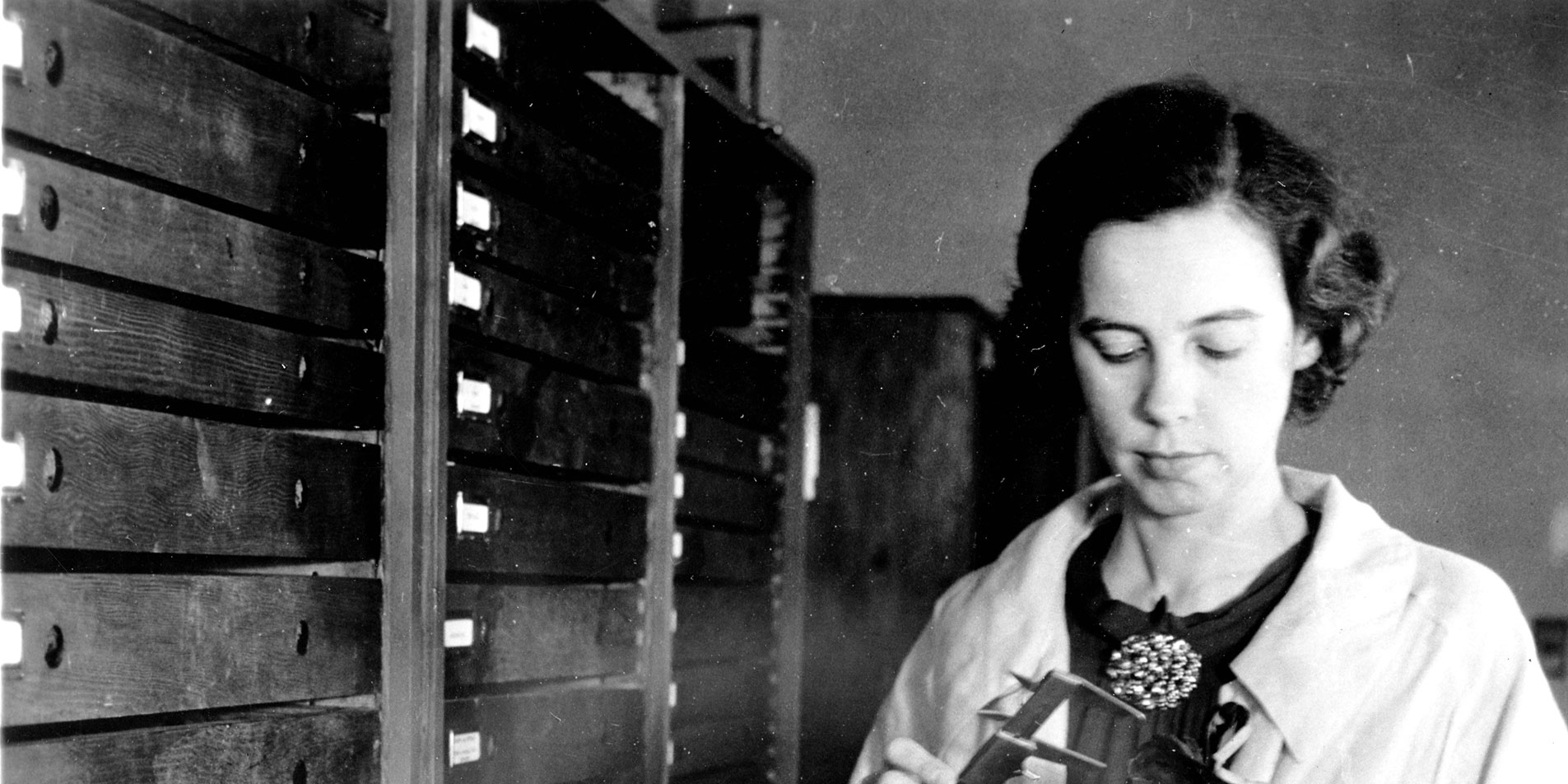 vintage image of a women scientist